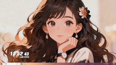 可爱长发女孩桌面主题