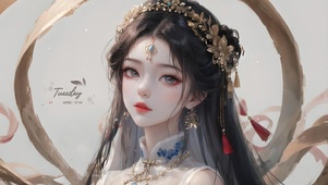 4K唯美清纯古风汉服美女插画
