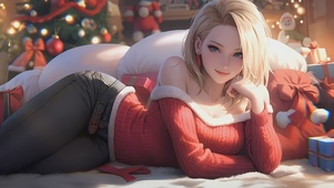 4K圣诞节美女