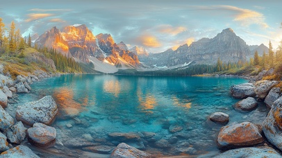 唯美湖泊全景图