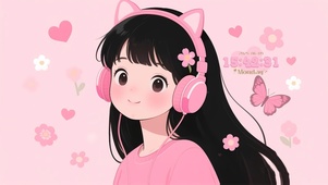 可爱甜美女孩	