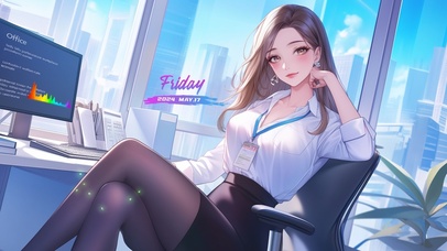 含羞的长发美女