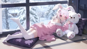 可爱的兔子女孩