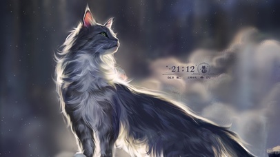 唯美星空长毛猫