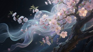 桃花灼灼映灵纱