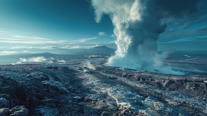 火山岛的间歇泉
