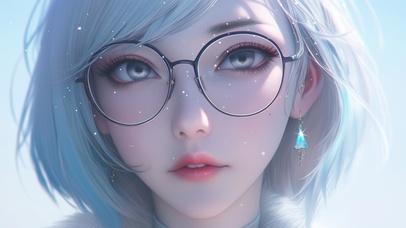 4K唯美眼镜少女