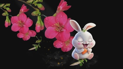 4K   枝头小兔子