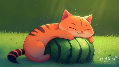 想吃西瓜的橘猫