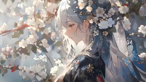 唯美鲜花少女
