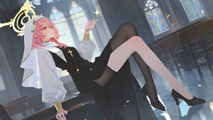 芹娜-教堂修女黑丝制服