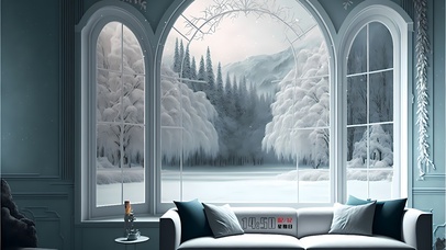 治愈温暖冬季房间