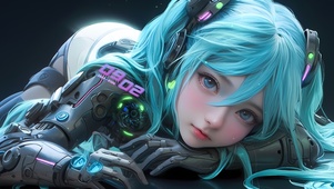 蓝发电竞少女