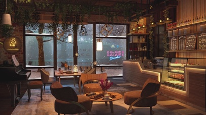 4K唯美治愈窗外雪景