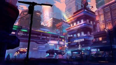 4k 赛博朋克未来科技之都