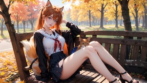 秋日公园狐女