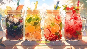 彩虹果汁