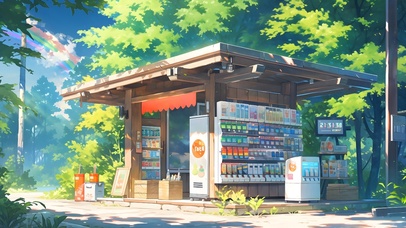 治愈夏日森林中小卖部