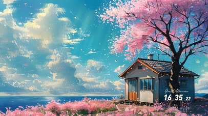 治愈海边樱花小屋