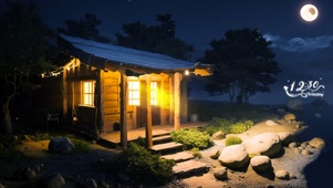 清新 海边小屋