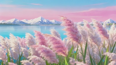 梦幻粉彩芦苇丛