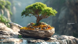唯美发财树
