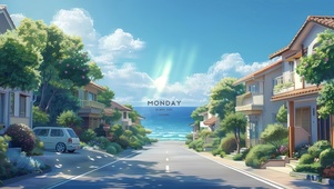 清新海边小镇