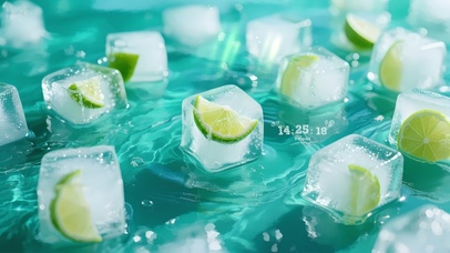 夏日青柠冰块清新桌面