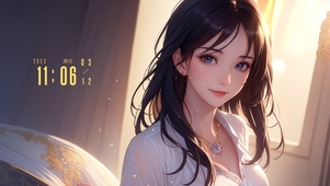 阳光长发美女