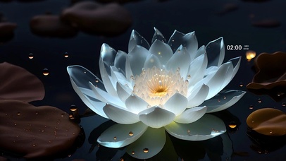 4k唯美冰晶莲花