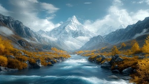 雪山河流