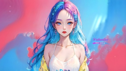 可爱炫彩女孩