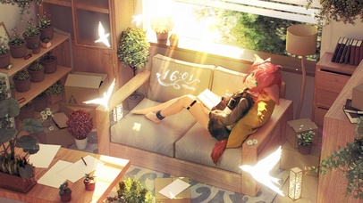 4K温馨午后阳光休闲少女