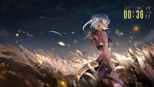 4k唯美治愈星空下少女
