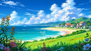 宁静海边小镇