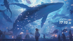 海底鲸鱼 ai 壁纸