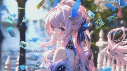 4K唯美水中少女