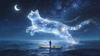 海上奔月的猫猫