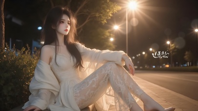 路边可爱女孩