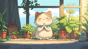 可爱许愿猫咪