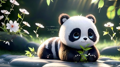 4k可爱呆萌熊猫