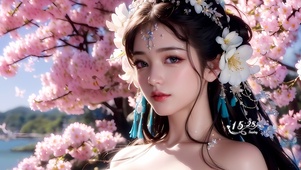 4K唯美樱花古风美女