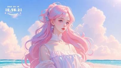 花漾壁纸|粉发女神