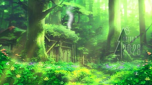治愈森林小路阳光鸟鸣