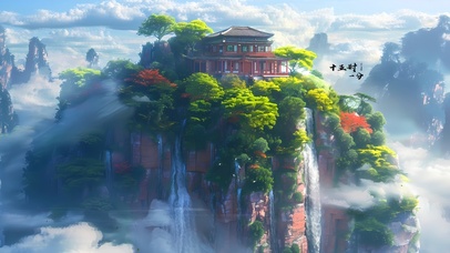 高山瀑布古亭 4K 