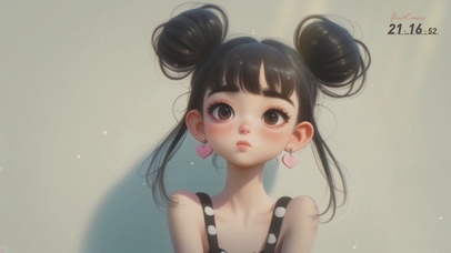 可爱丸子头女孩