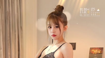 4K清纯丸子头美女