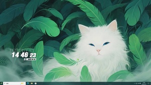 护眼绿丛猫咪桌面主题