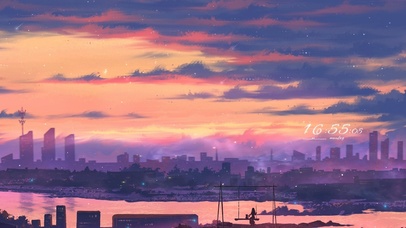 4k 日落黄昏星空