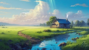 4K唯美草原小屋